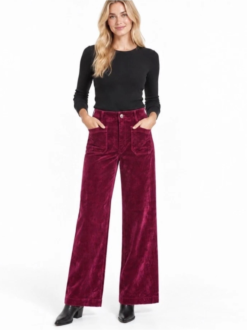 Maeve Anthropologie The Colette Velvet Wide Leg Pants
Size 25